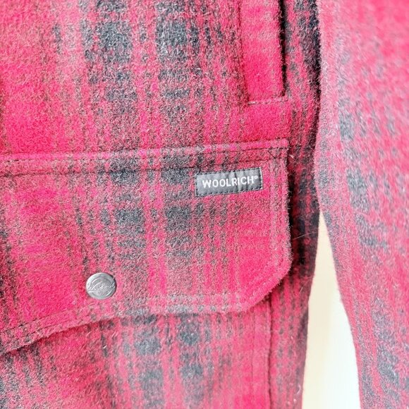 Woolrich Classic Mackinaw Hunt wool Coat Red Black Plaid Men’s Size M - Picture 8 of 13